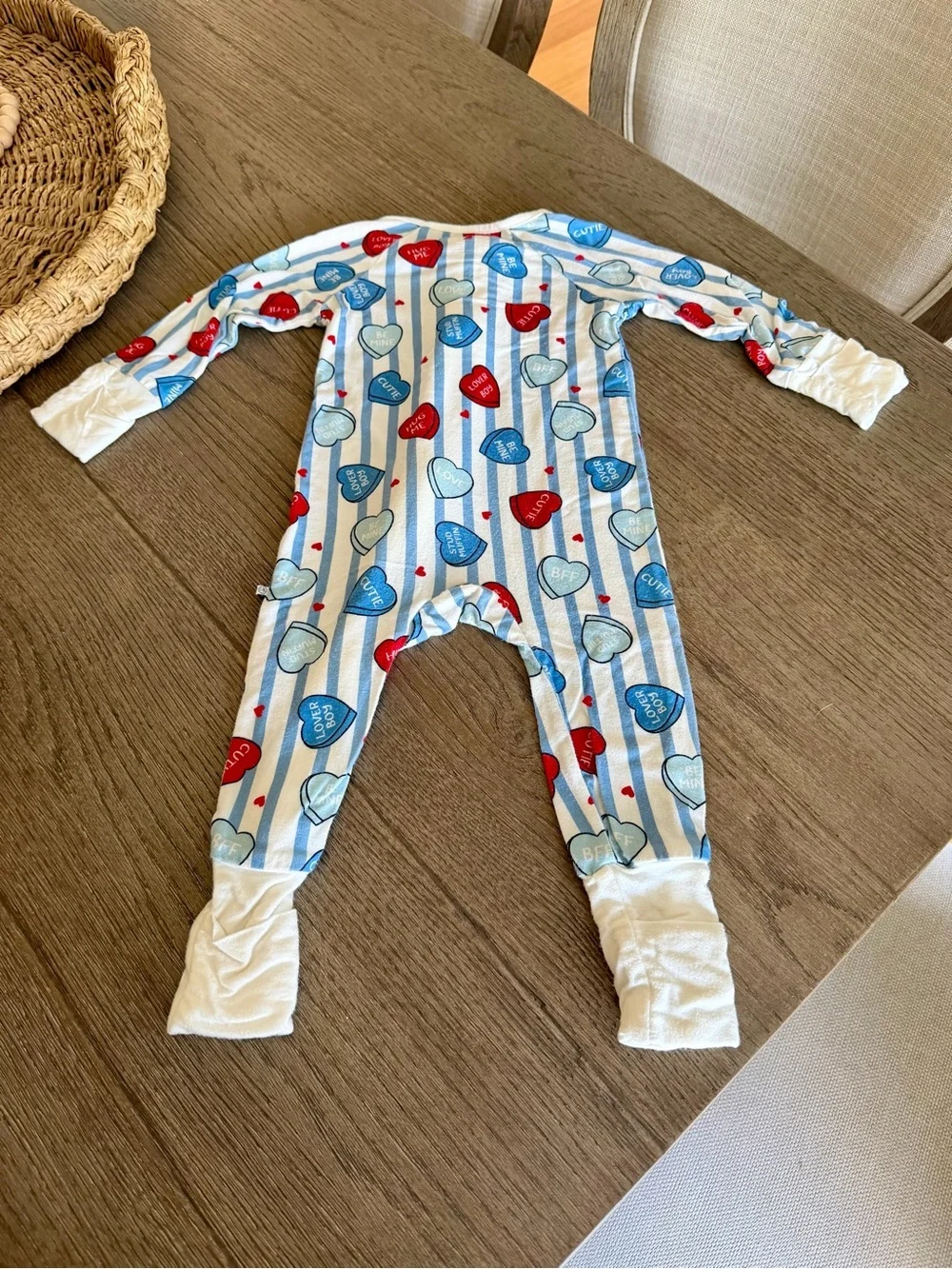 Caden Lane - Valentine’s Day Boys Convertible Zip Romper - 3-6 Months!
